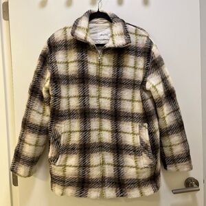 Wilfred Free Zip Plaid Wool Coat